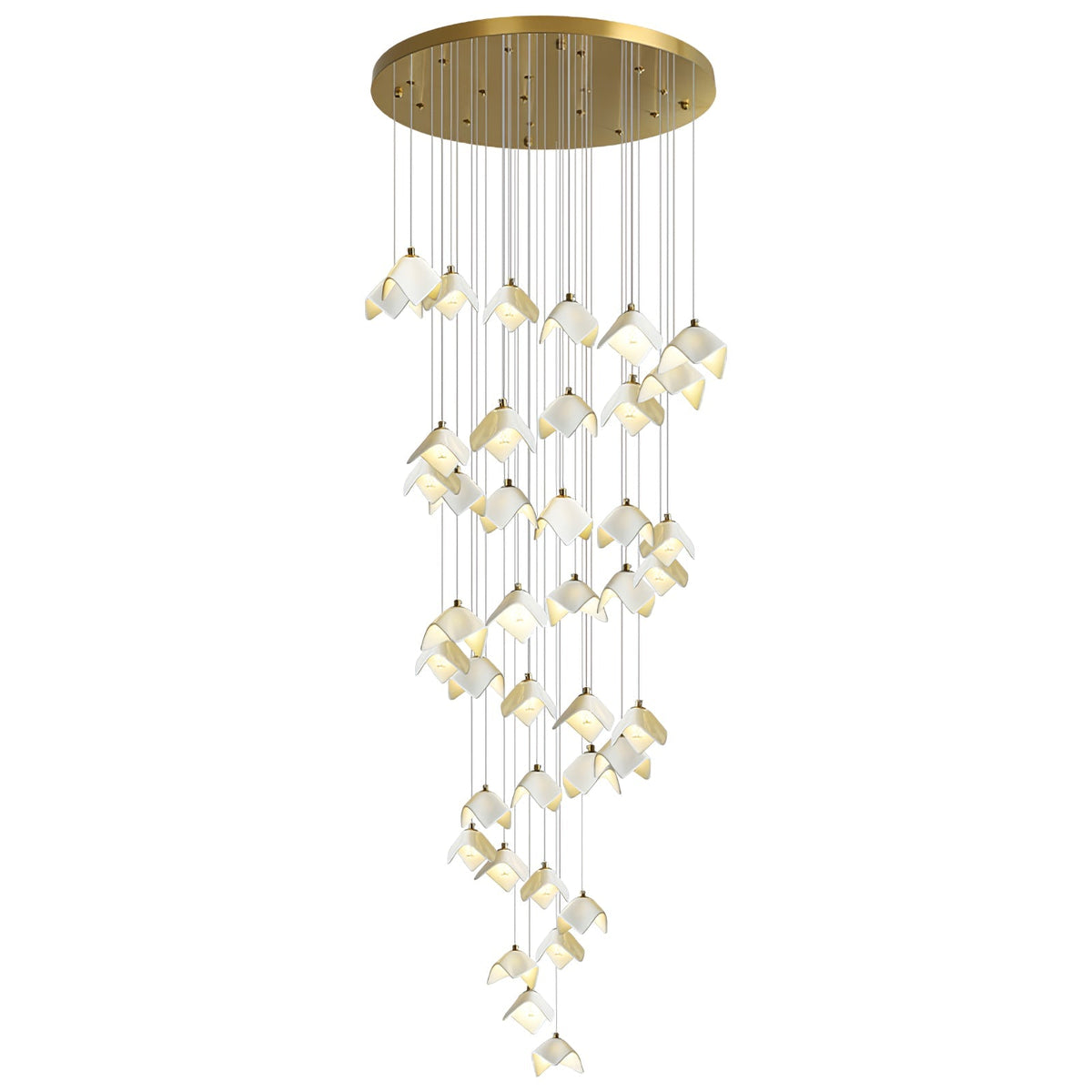 Cithayra Geometric Glass Brass Chandelier