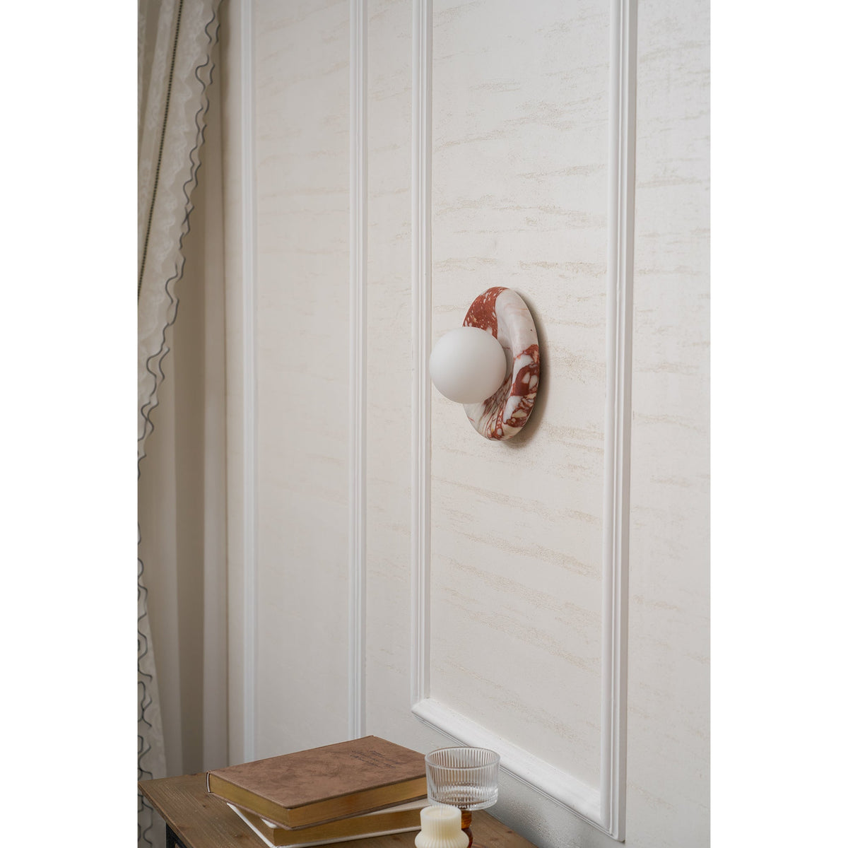 Dojan Red Marble Indoor Wall Light