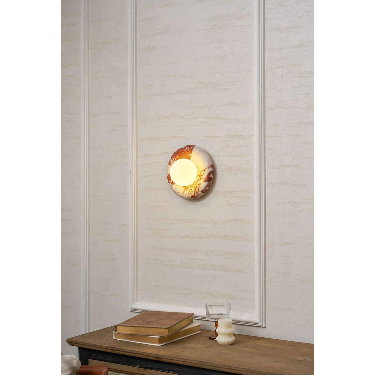 Dojan Red Marble Indoor Wall Light