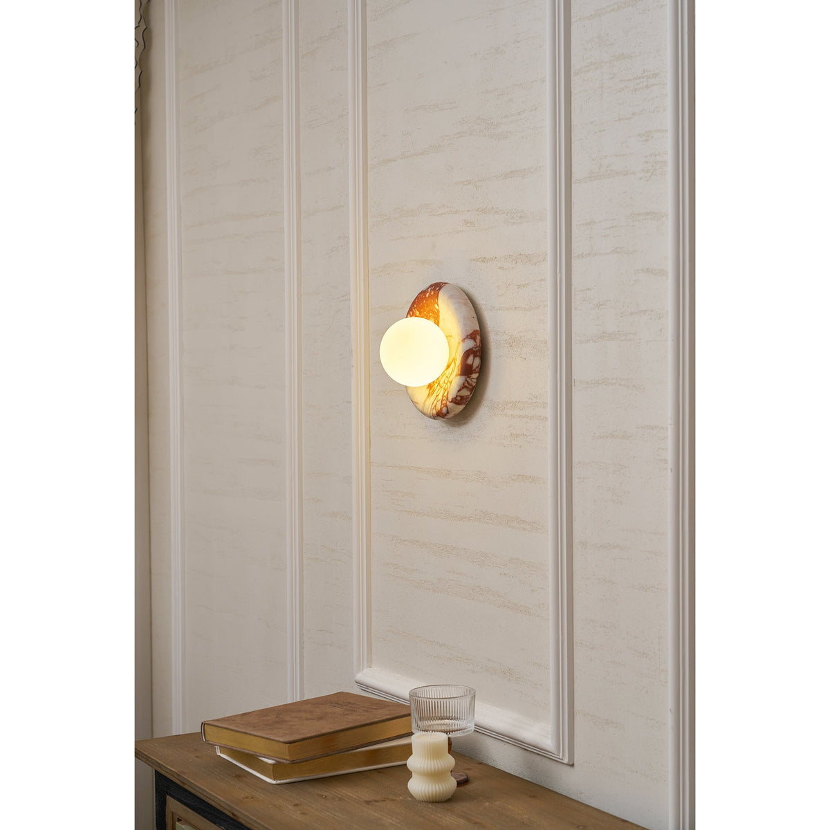 Dojan Red Marble Indoor Wall Light