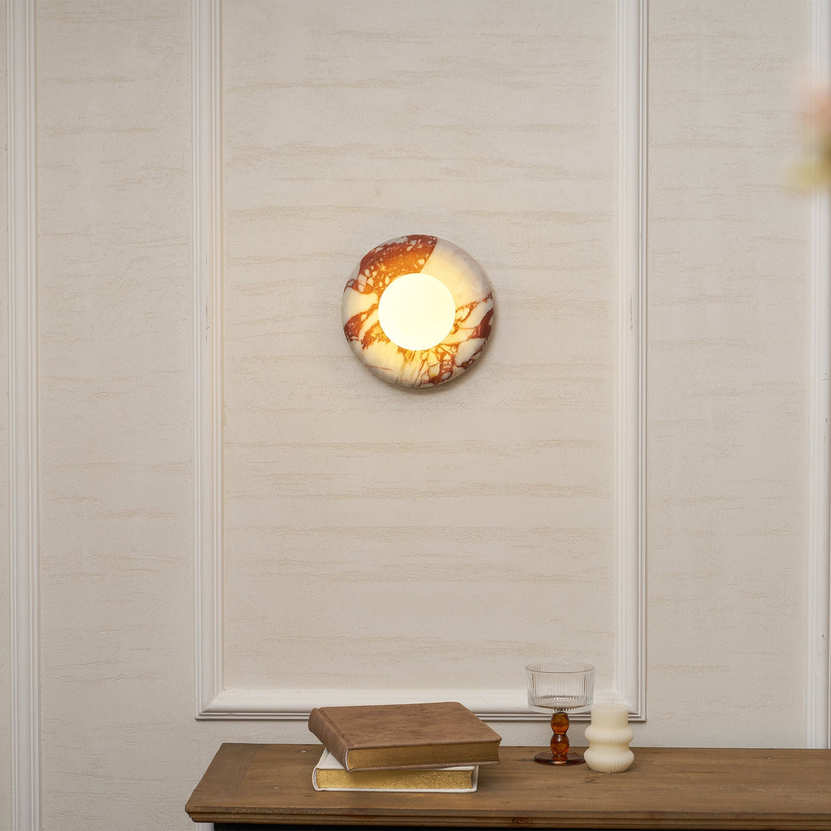 Dojan Red Marble Indoor Wall Light