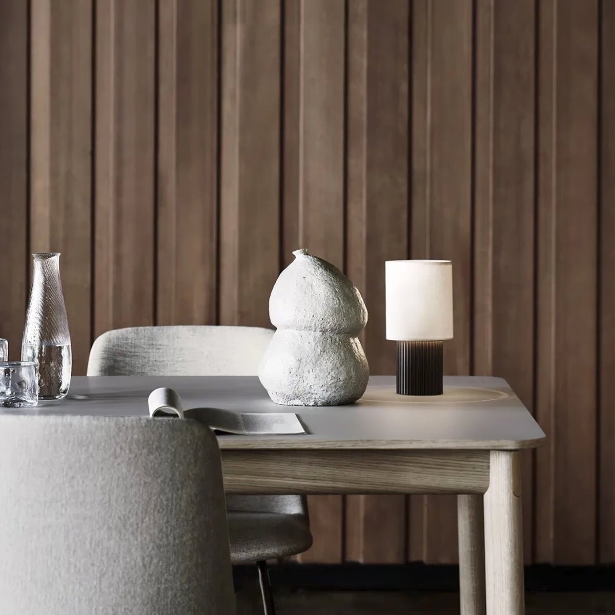Ripples Wood & Fabric Table Lamp