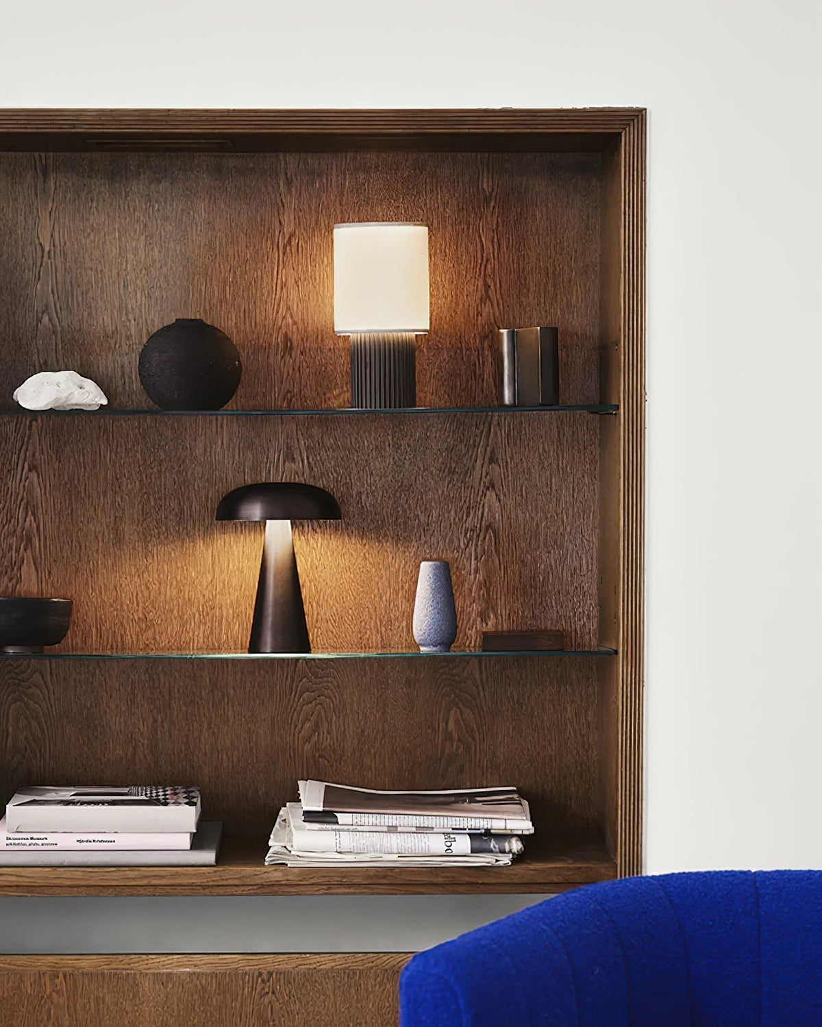 Ripples Wood & Fabric Table Lamp