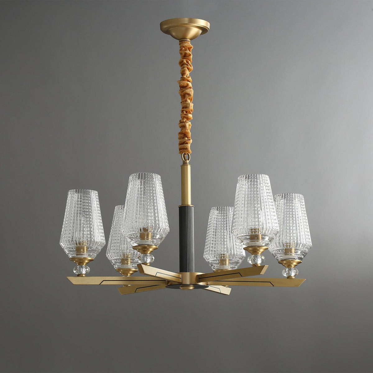Astra Luxury Hexa Brass Chandelier