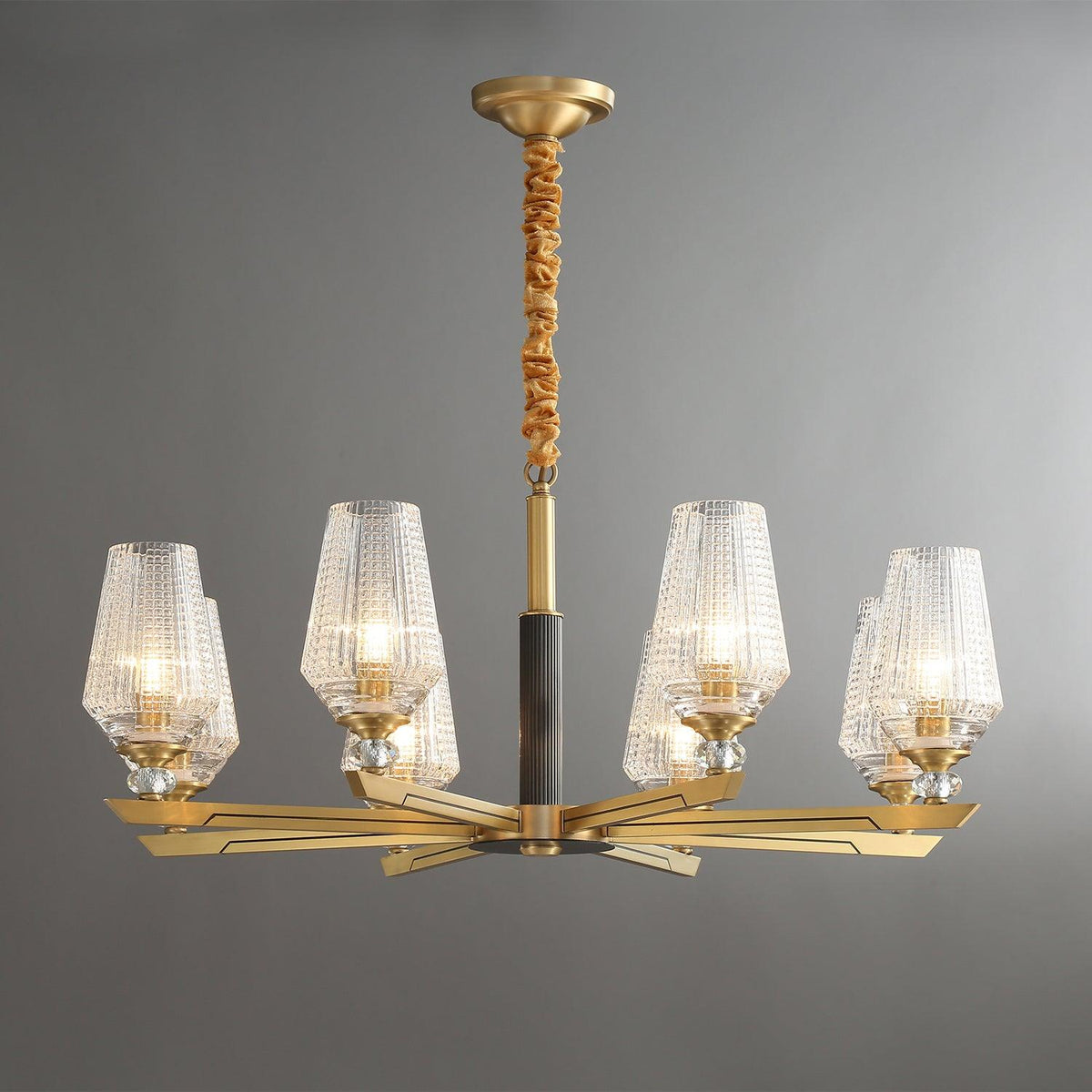 Astra Luxury Hexa Brass Chandelier