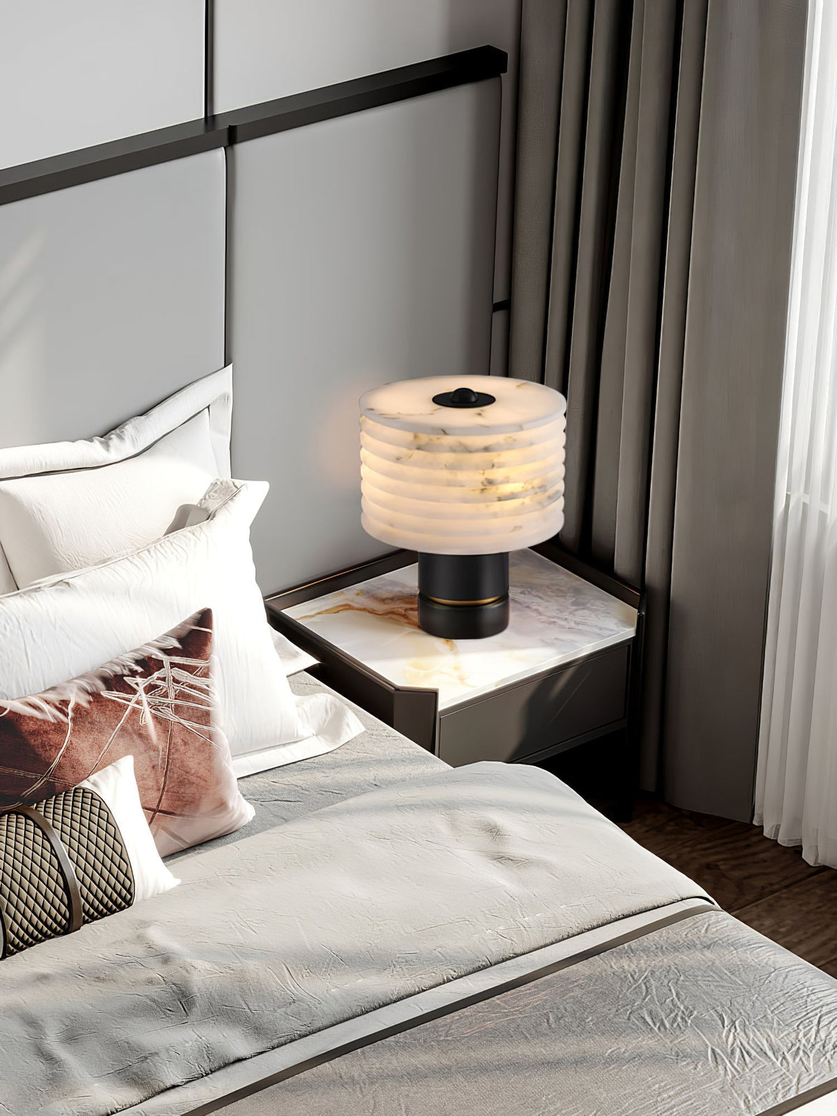 Elmarir Ribbed Alabaster Table Lamp