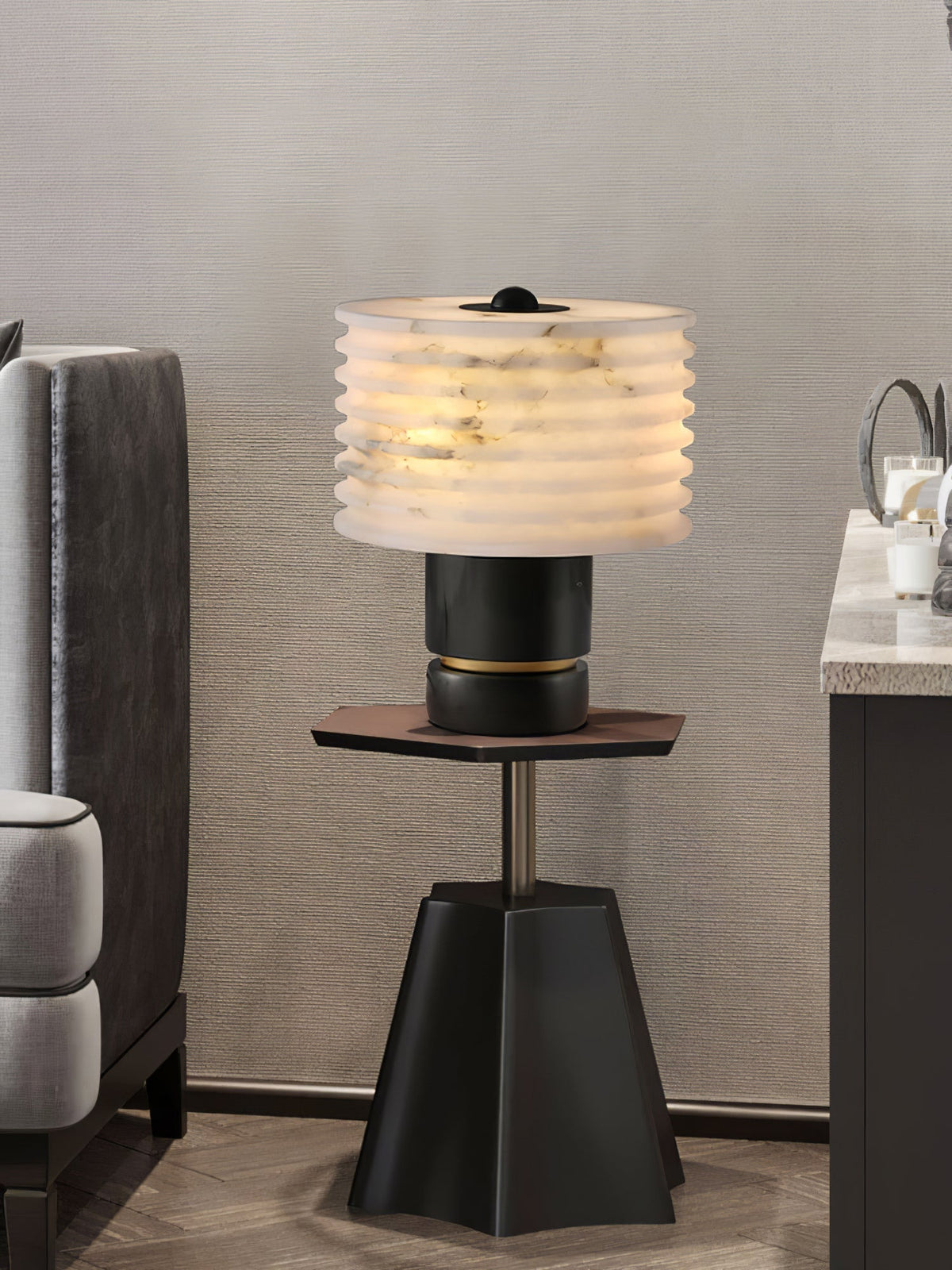 Elmarir Ribbed Alabaster Table Lamp