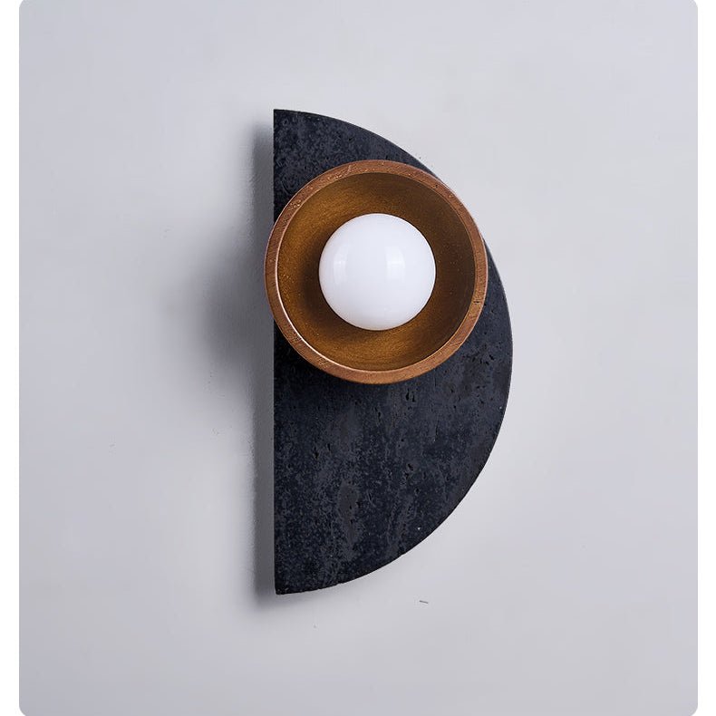 Luca Artistic Wood Travertine Wall Lamp