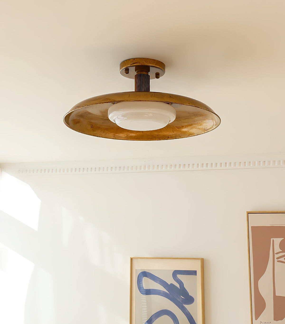 Bomae Pot Lid Style Flat Panel Flush Mount Ceiling Light