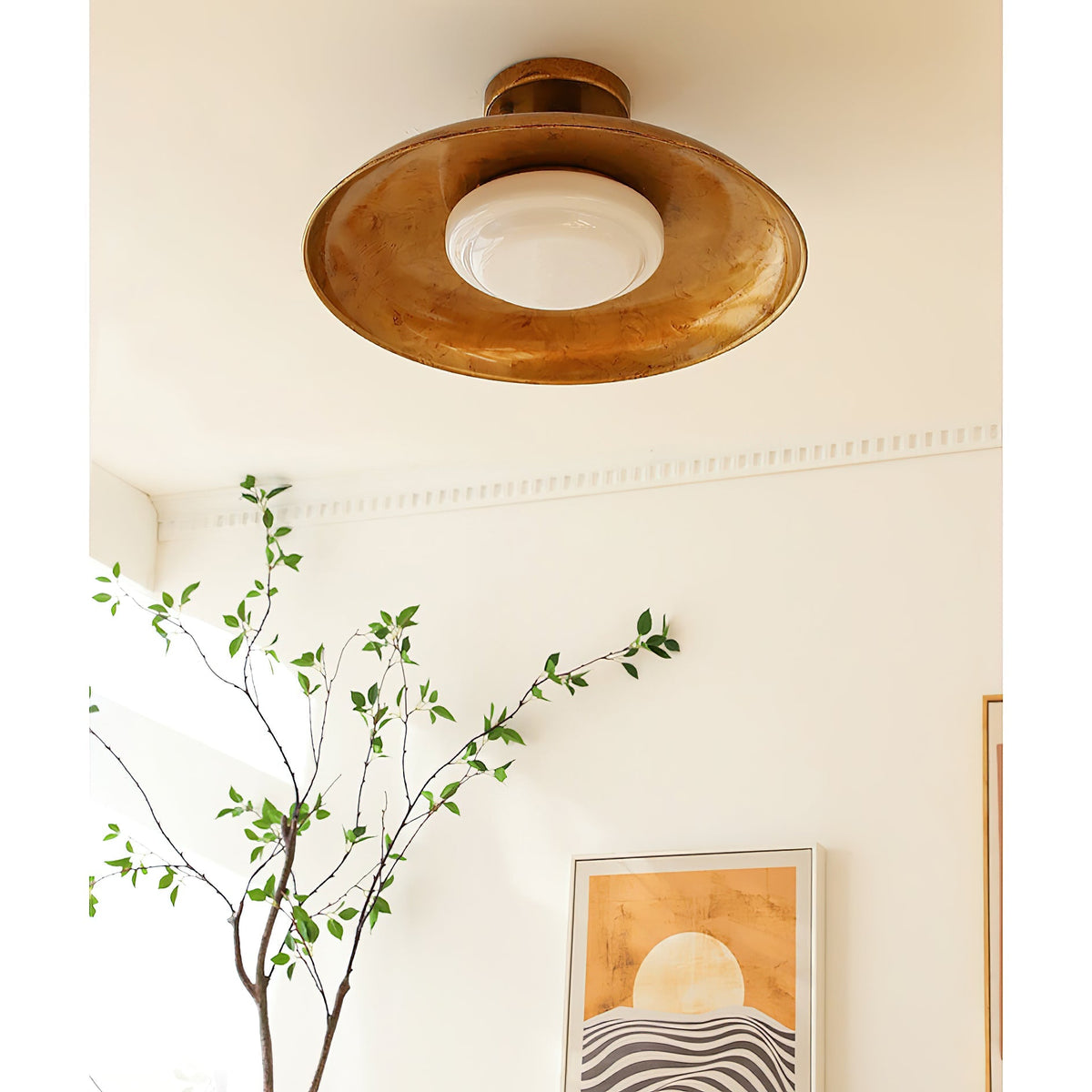 Bomae Pot Lid Style Flat Panel Flush Mount Ceiling Light