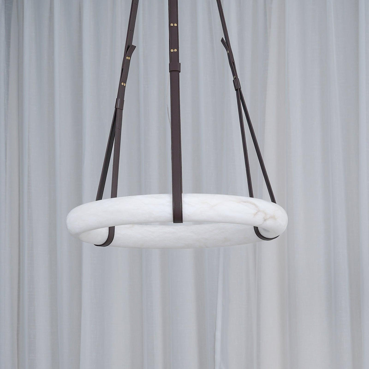 Lixor Alabaster Chandeliers  Ring Leather Strap  Version A