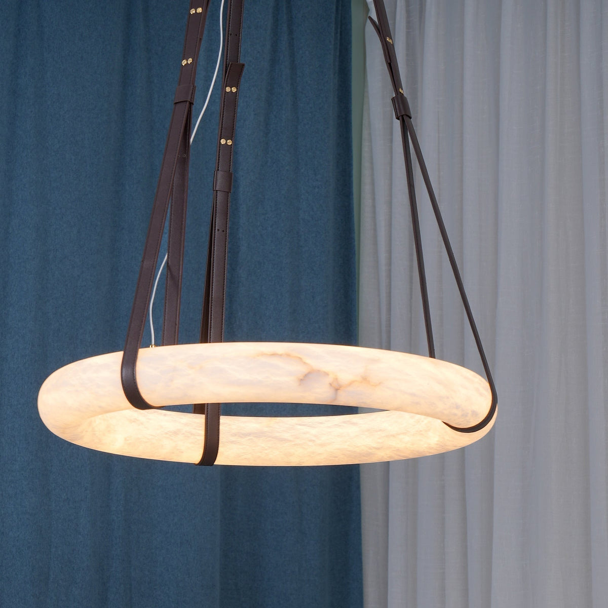 Tarys Alabaster Chandeliers  Ring Leather Strap Version B
