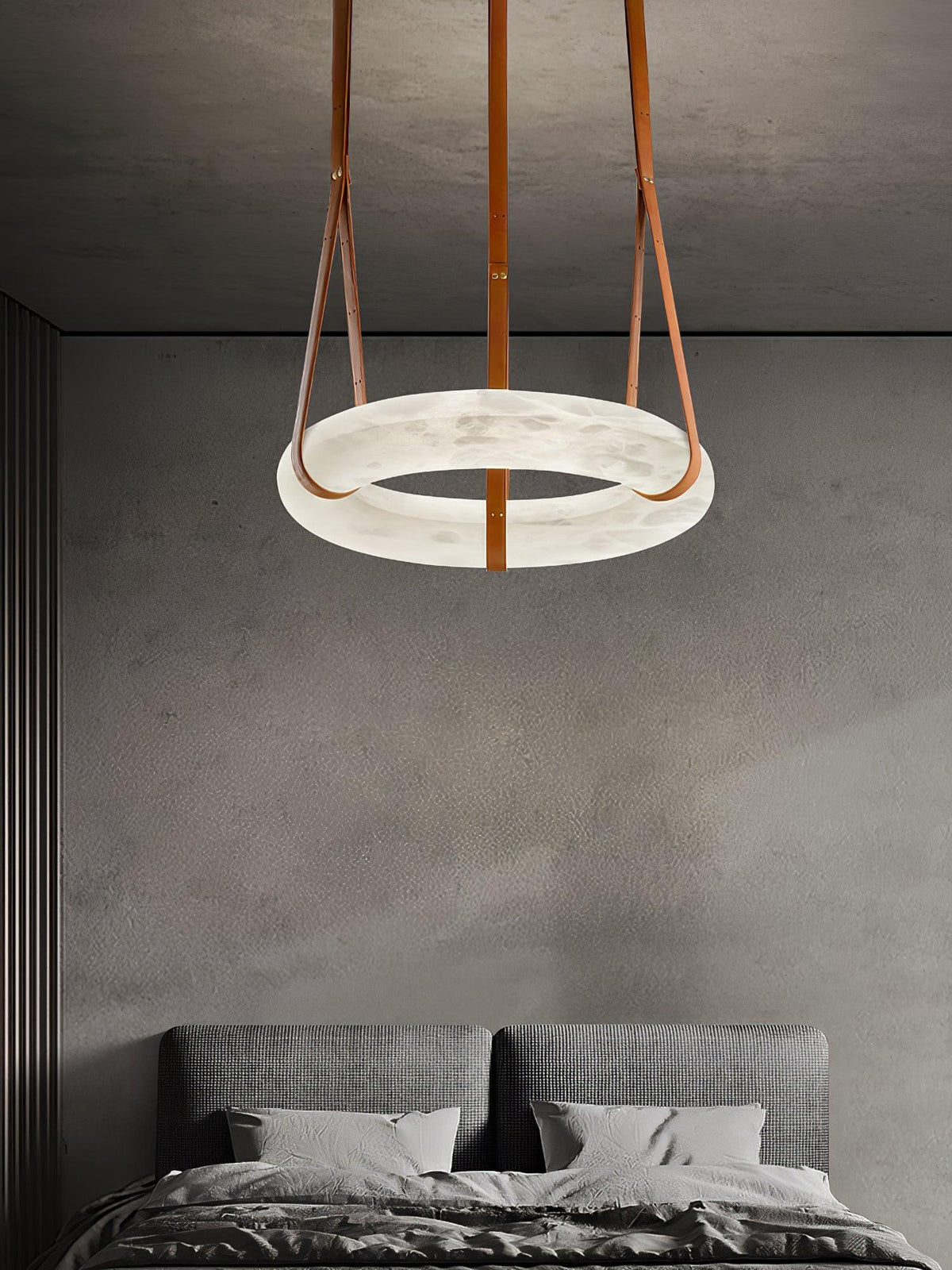 Lixor Alabaster Chandeliers  Ring Leather Strap  Version A