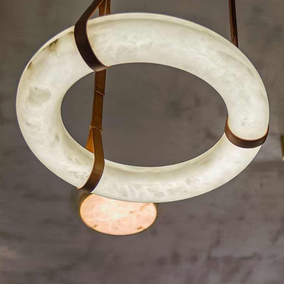 Lixor Alabaster Chandeliers  Ring Leather Strap  Version A