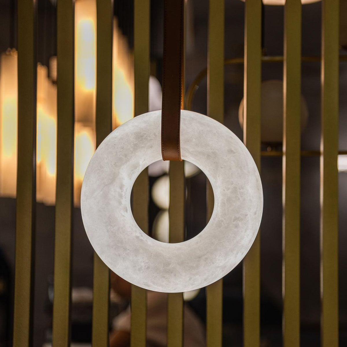 Tarys Alabaster Chandeliers  Ring Leather Strap Version B