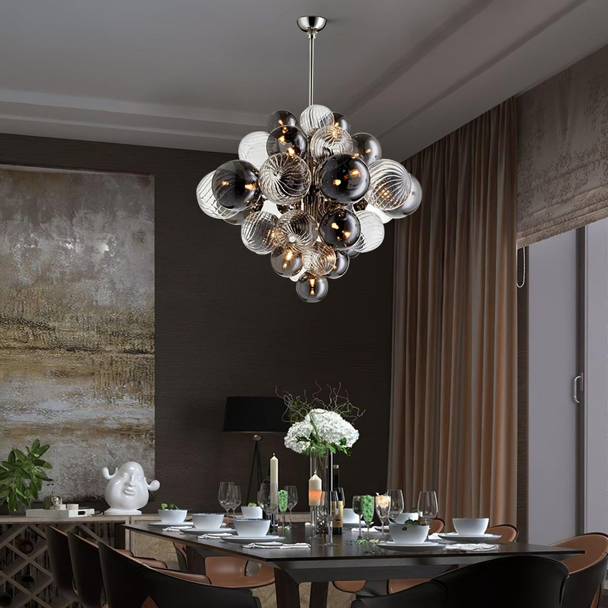 Eirorira Chandelier Pallocino Chrome Glass Ball