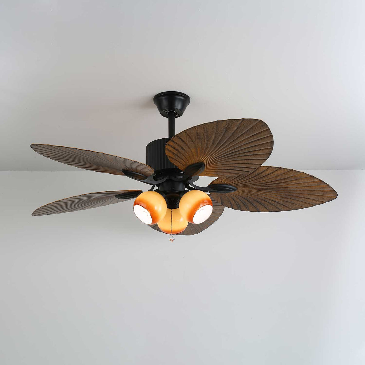 Avinionis Palm Whisper Vintage Wood Ceiling Fan Light