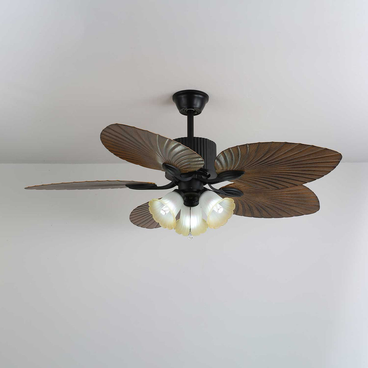 Avinionis Palm Whisper Vintage Wood Ceiling Fan Light
