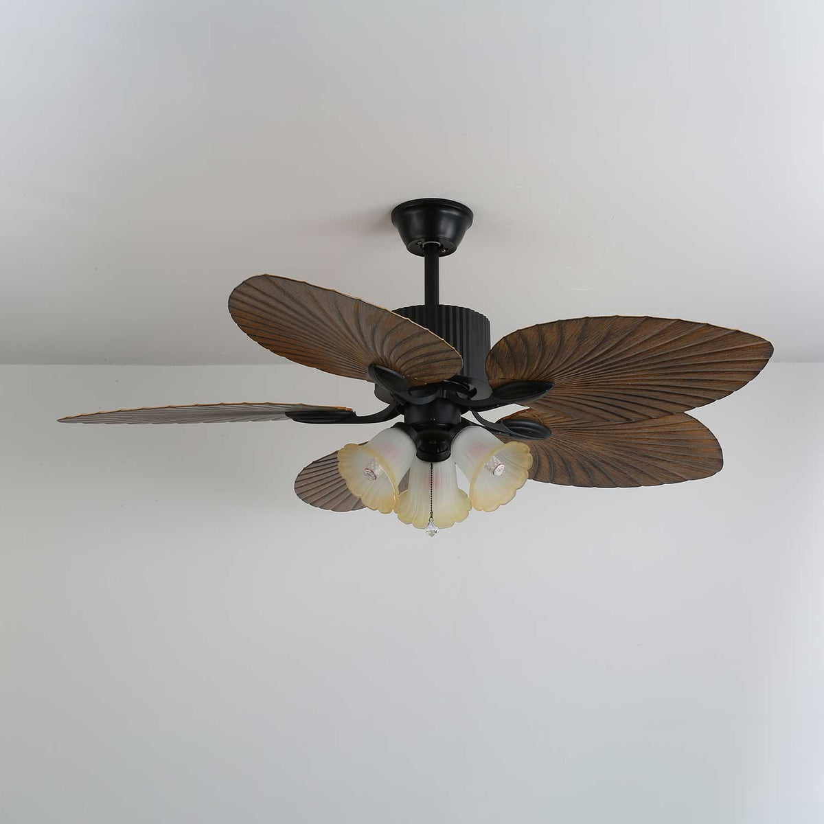 Avinionis Palm Whisper Vintage Wood Ceiling Fan Light