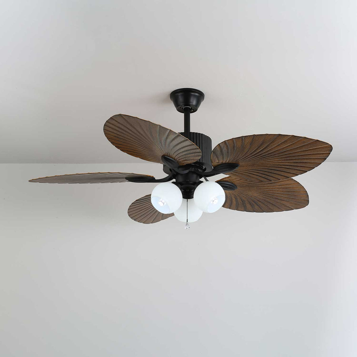 Avinionis Palm Whisper Vintage Wood Ceiling Fan Light