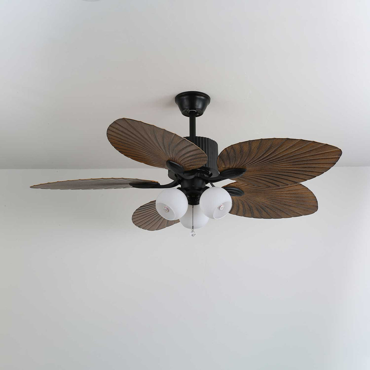 Avinionis Palm Whisper Vintage Wood Ceiling Fan Light