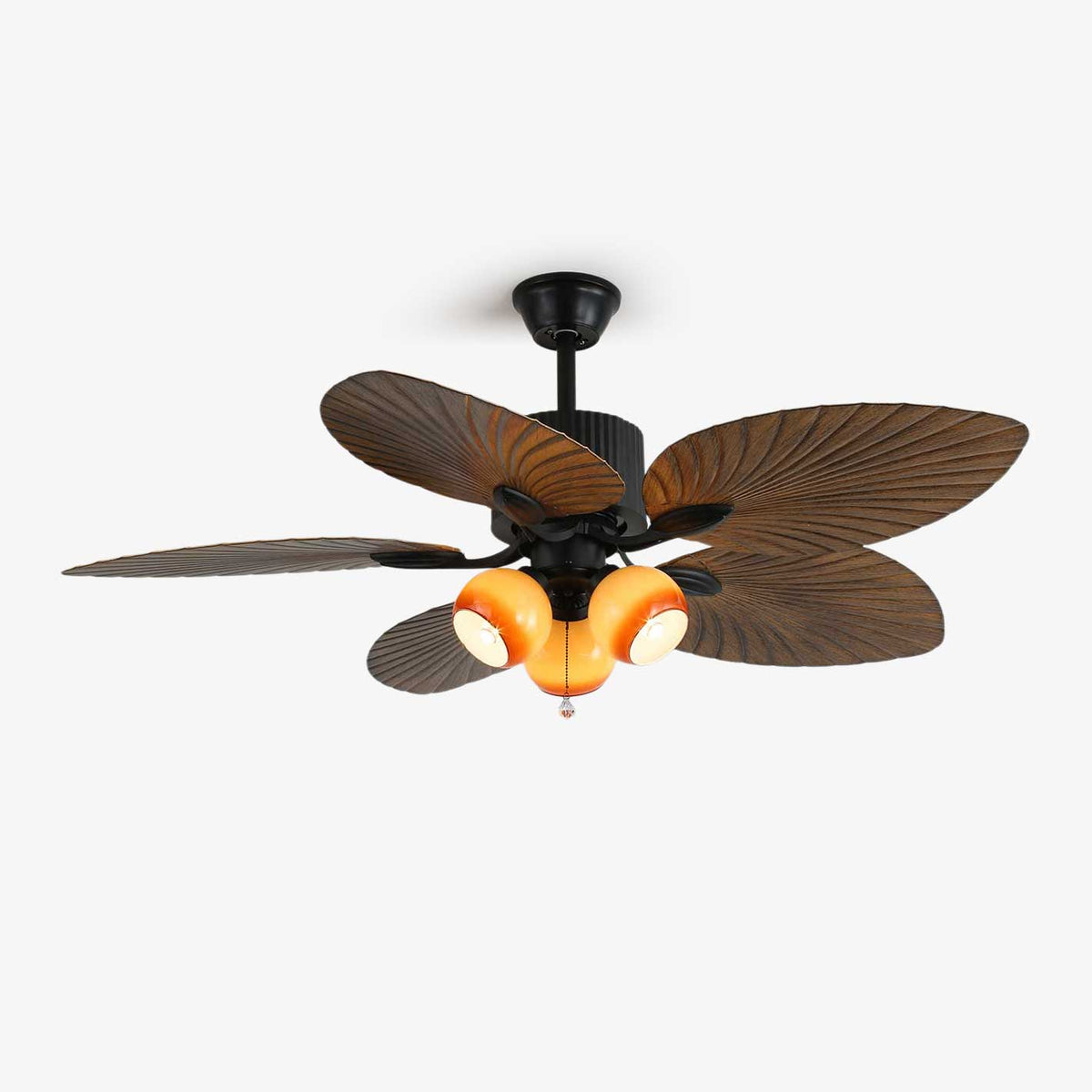 Avinionis Palm Whisper Vintage Wood Ceiling Fan Light