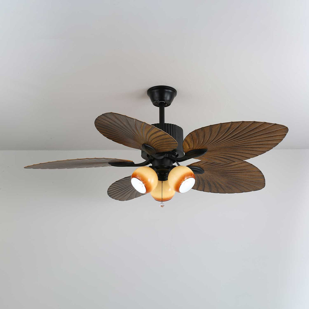 Avinionis Palm Whisper Vintage Wood Ceiling Fan Light