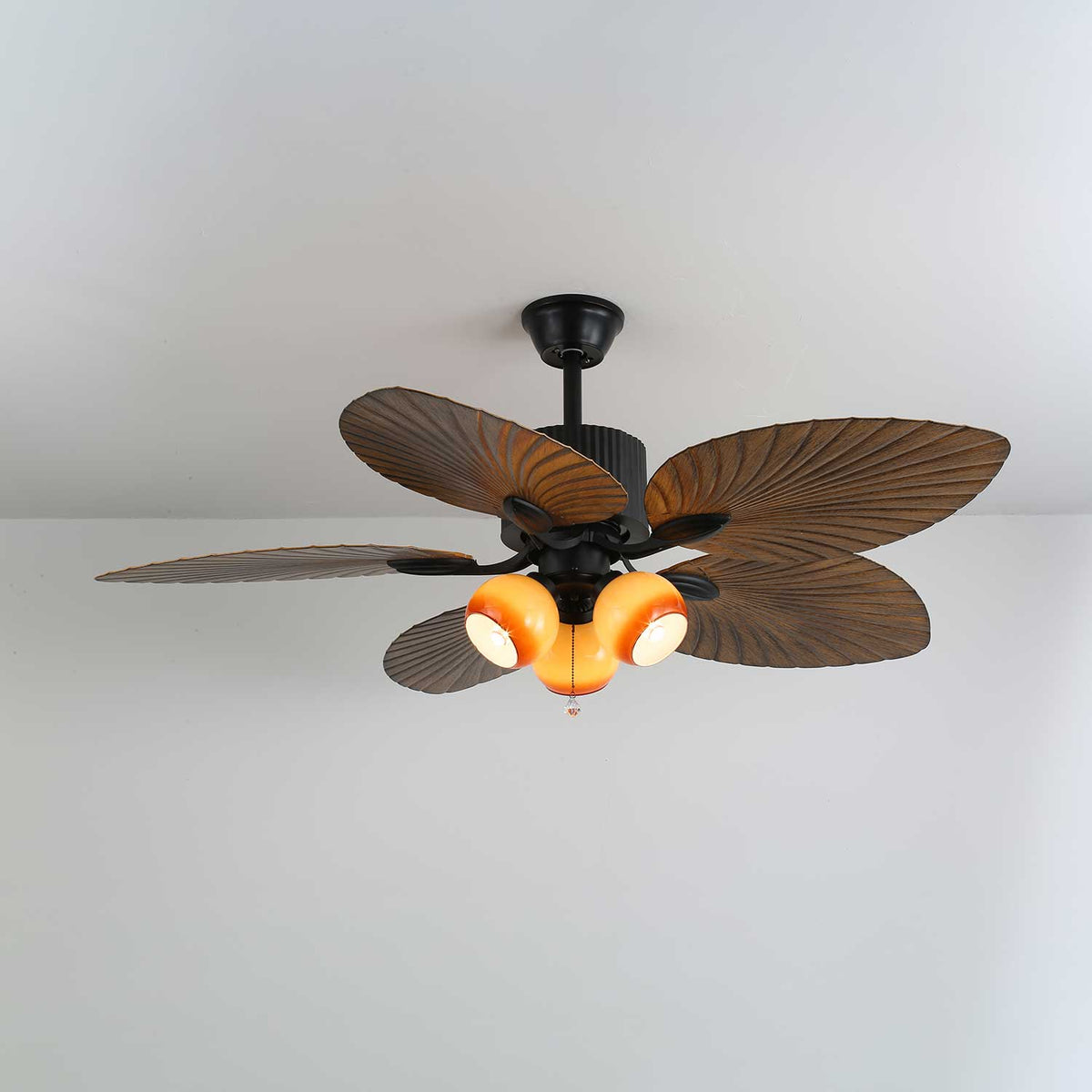 Avinionis Palm Whisper Vintage Wood Ceiling Fan Light