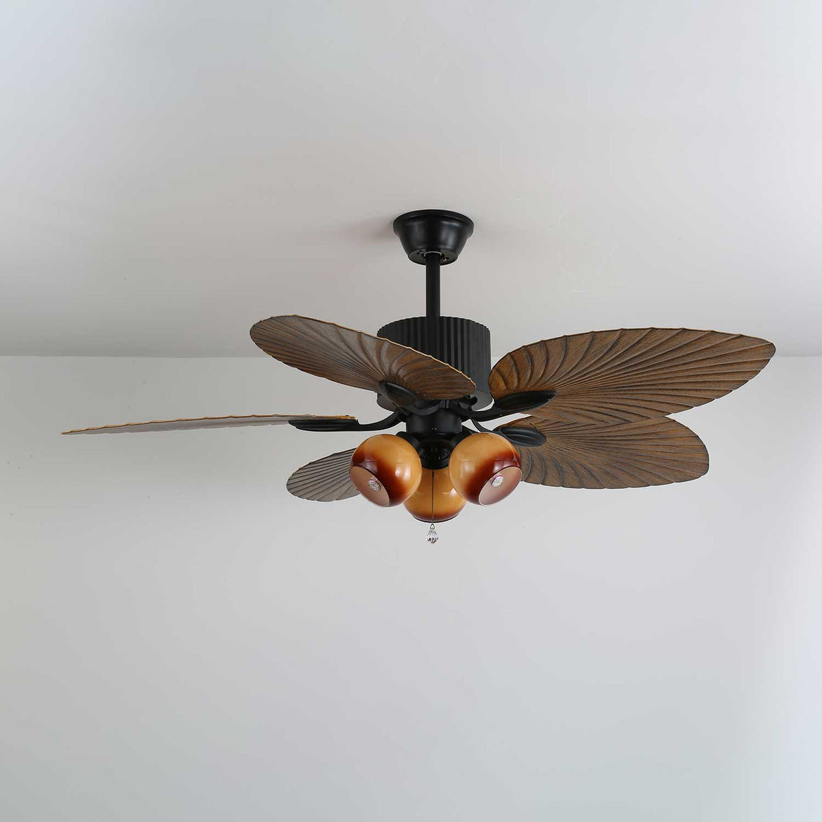 Avinionis Palm Whisper Vintage Wood Ceiling Fan Light