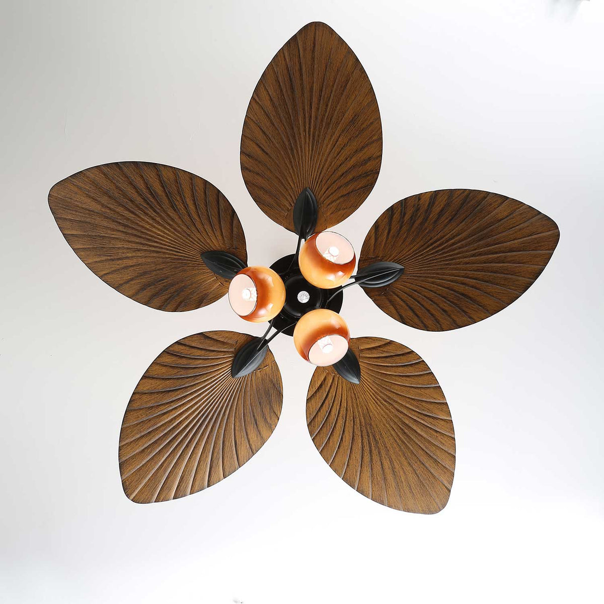 Avinionis Palm Whisper Vintage Wood Ceiling Fan Light