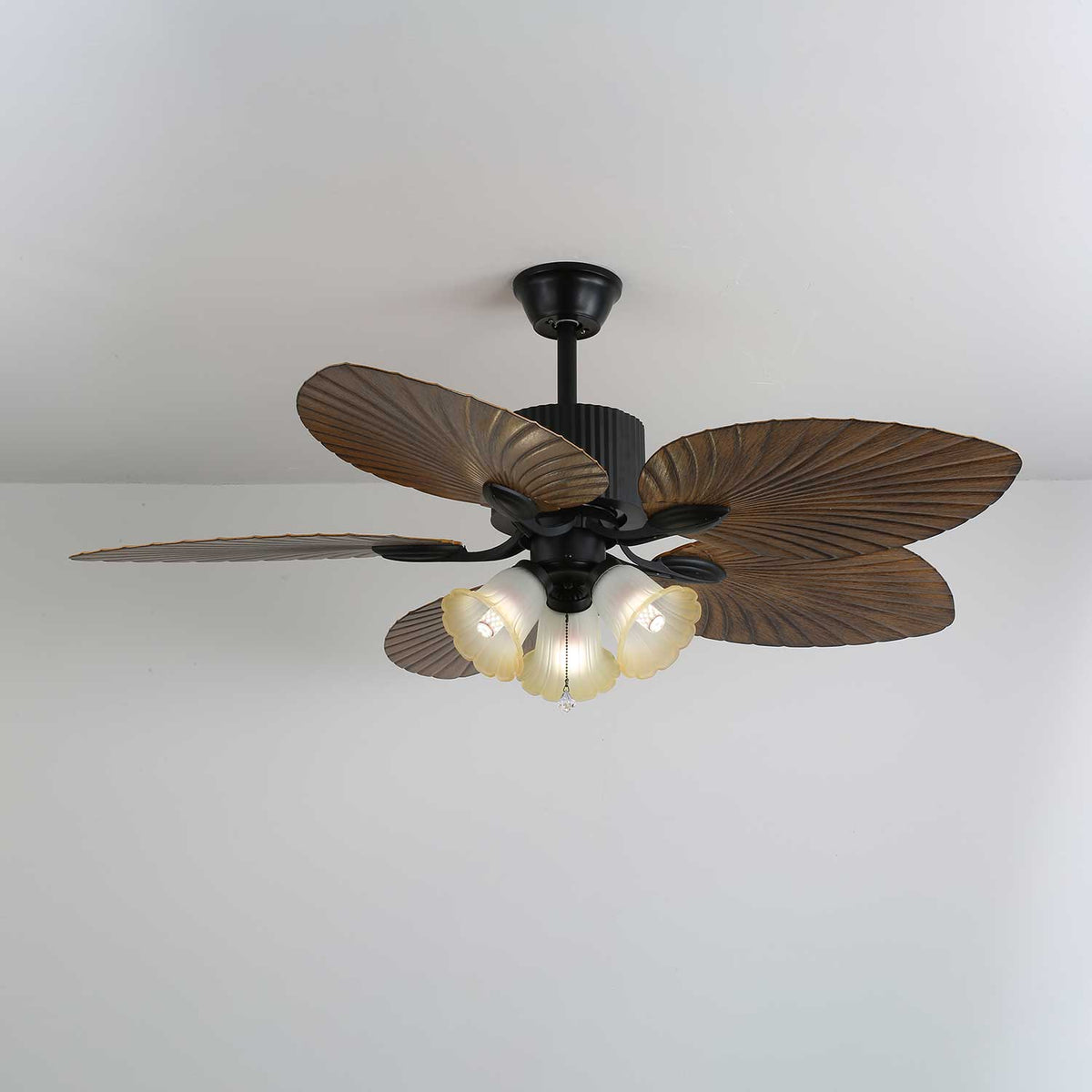 Avinionis Palm Whisper Vintage Wood Ceiling Fan Light