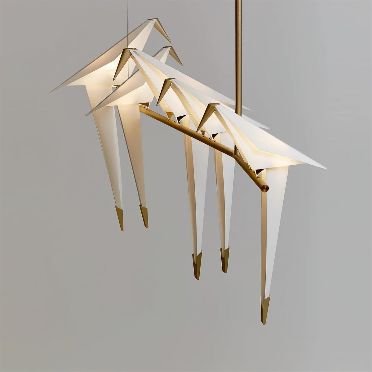 Lunuian Chandelier Paper Crane Bird Sculptural LED