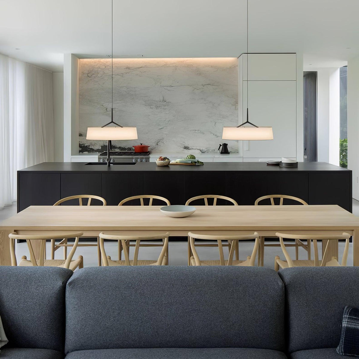 Linisine Cylindrical Fabric Pendant Light