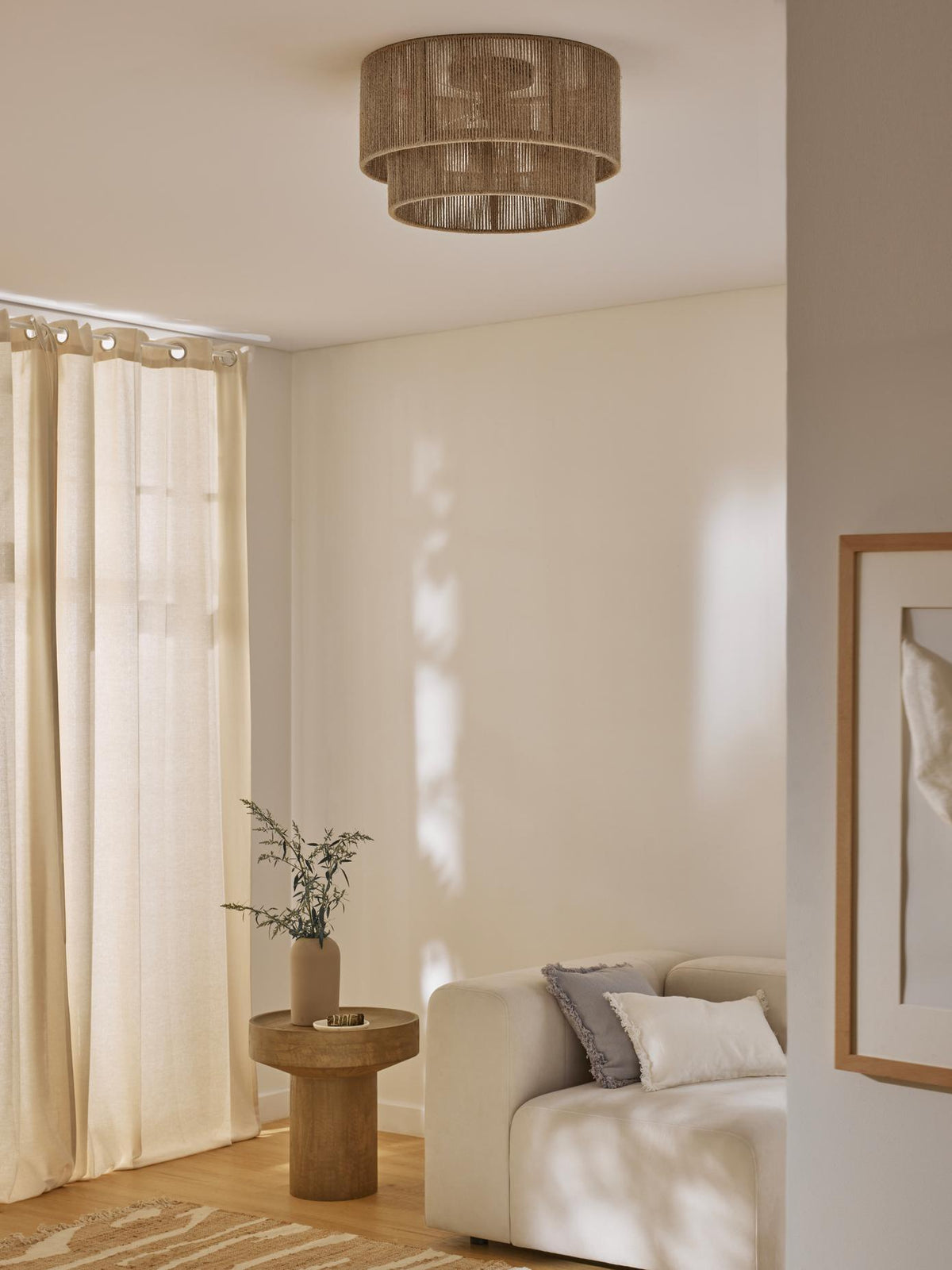Casora Classic Art Natural Rope Ceiling Light
