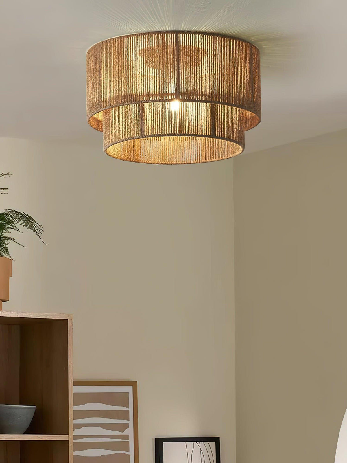 Casora Classic Art Natural Rope Ceiling Light