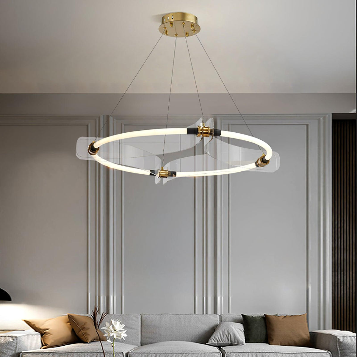 Casanine Chandelier Acrylic Gold Dining