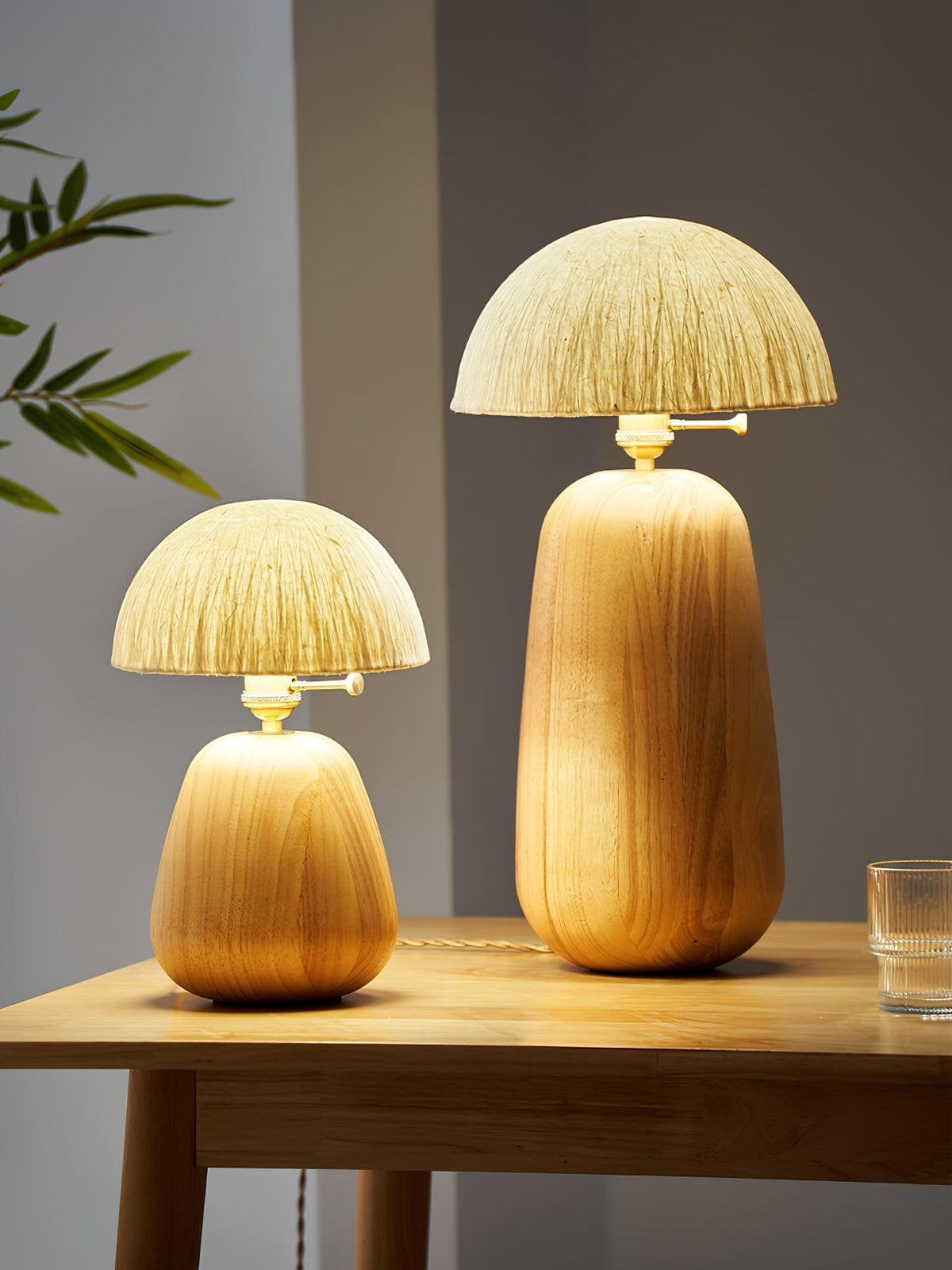 Elugan Organic Wood Table Lamp