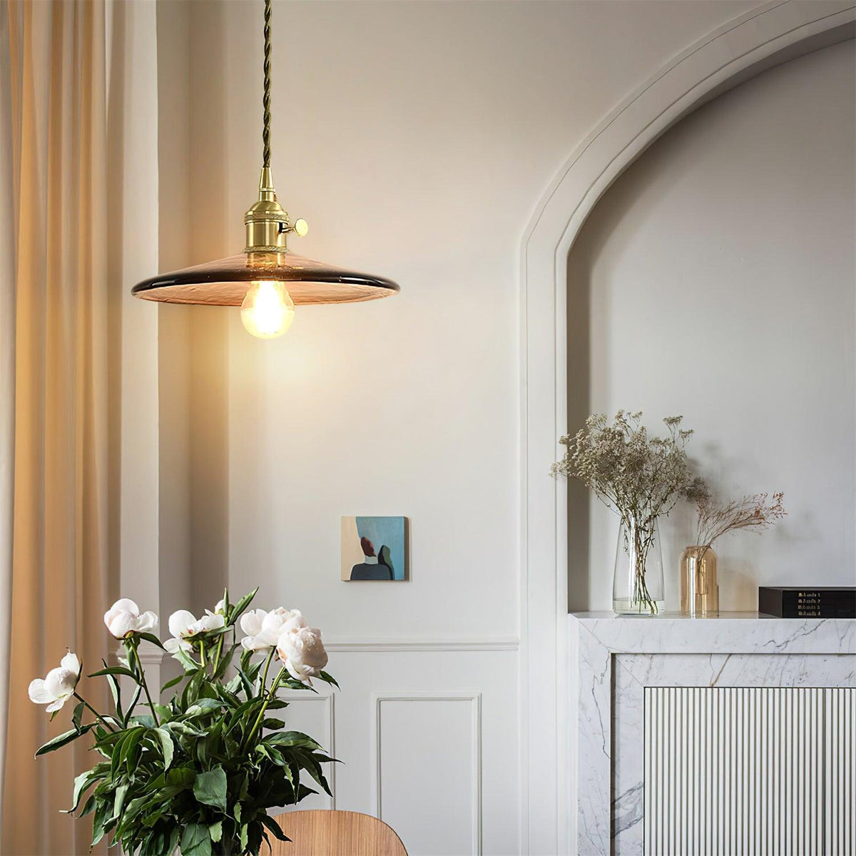 Sage Vintage Glass Pendant Light