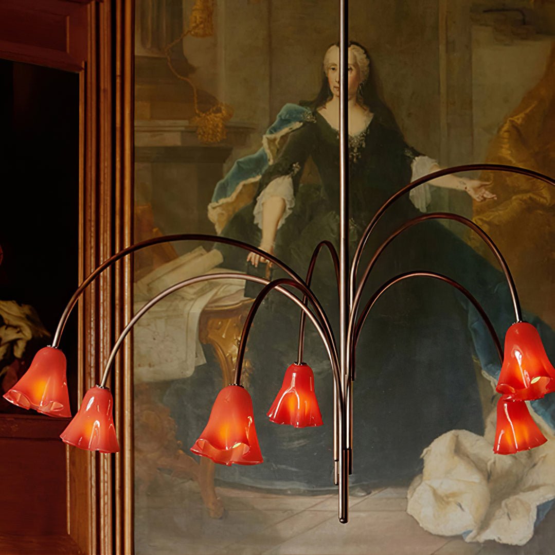 Lioreriel Chandelier Blossom Petal Glass Arms