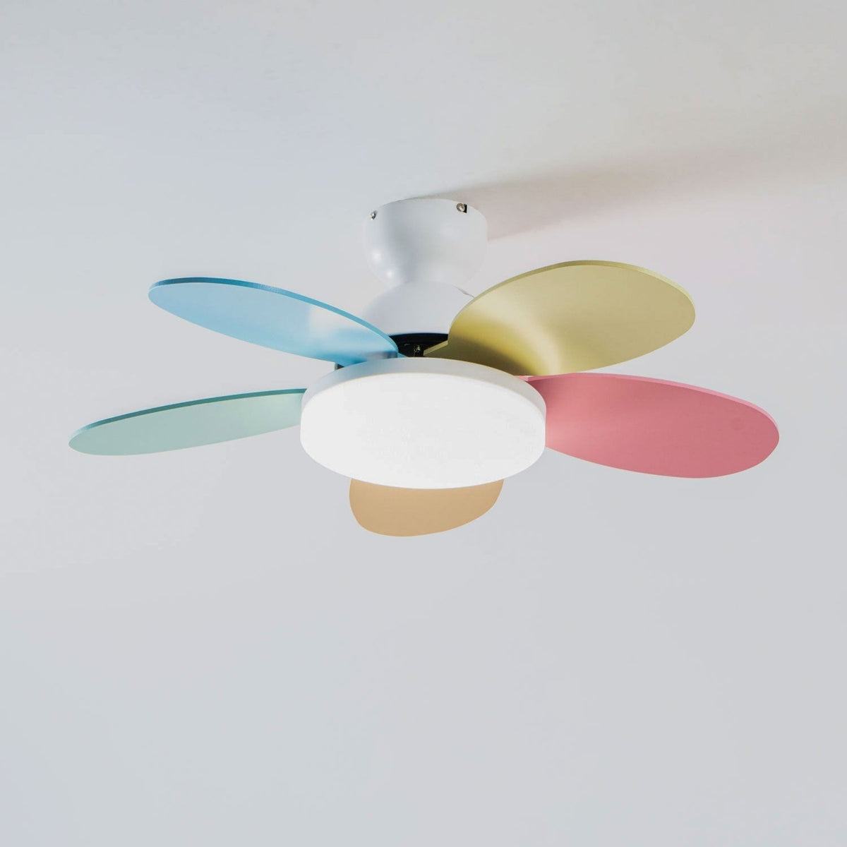 Liora Colorful Wooden Kids Ceiling Fan Light