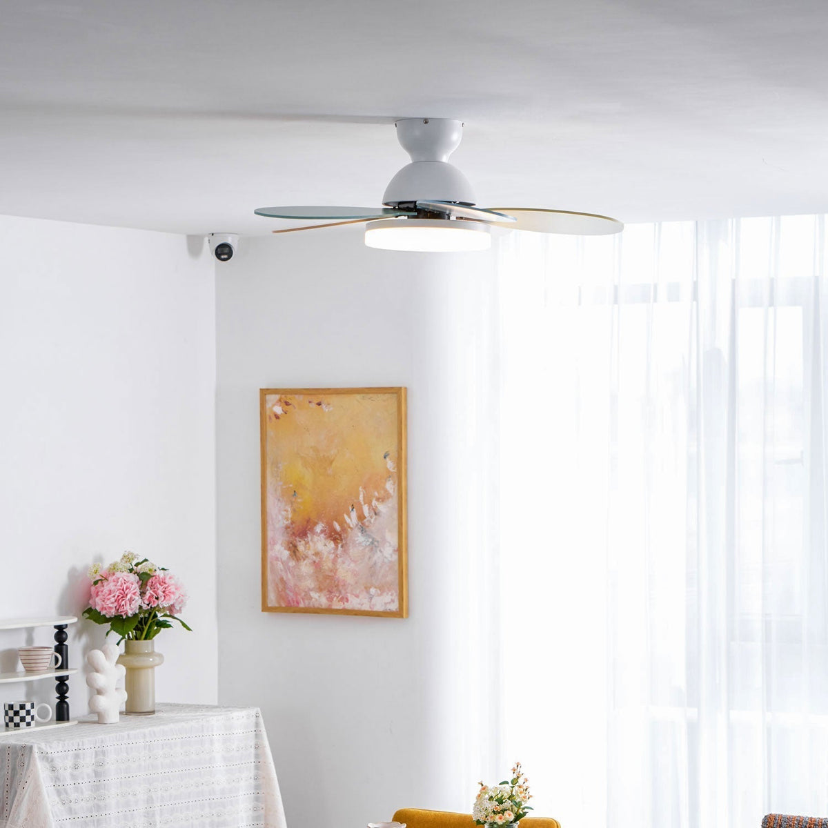 Liora Colorful Wooden Kids Ceiling Fan Light