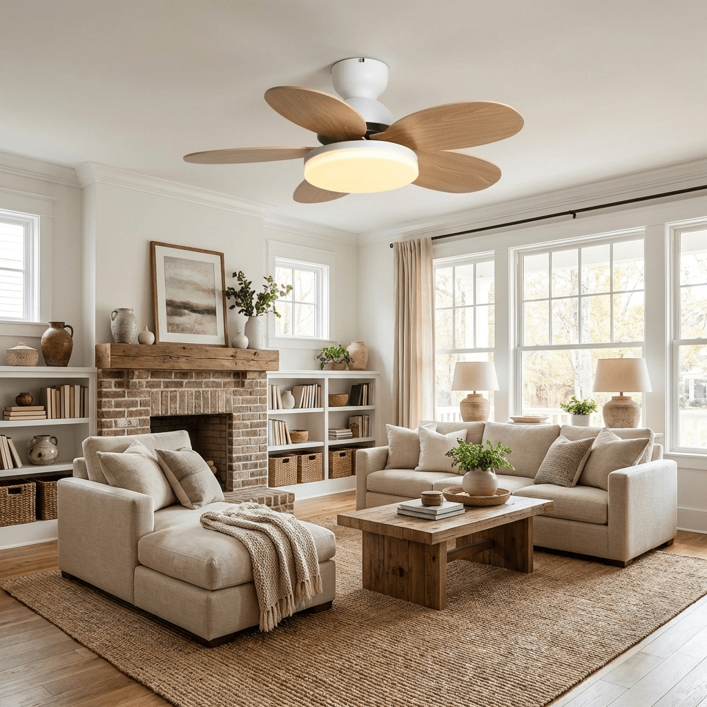 Hoda Wood Ceiling Fan Light