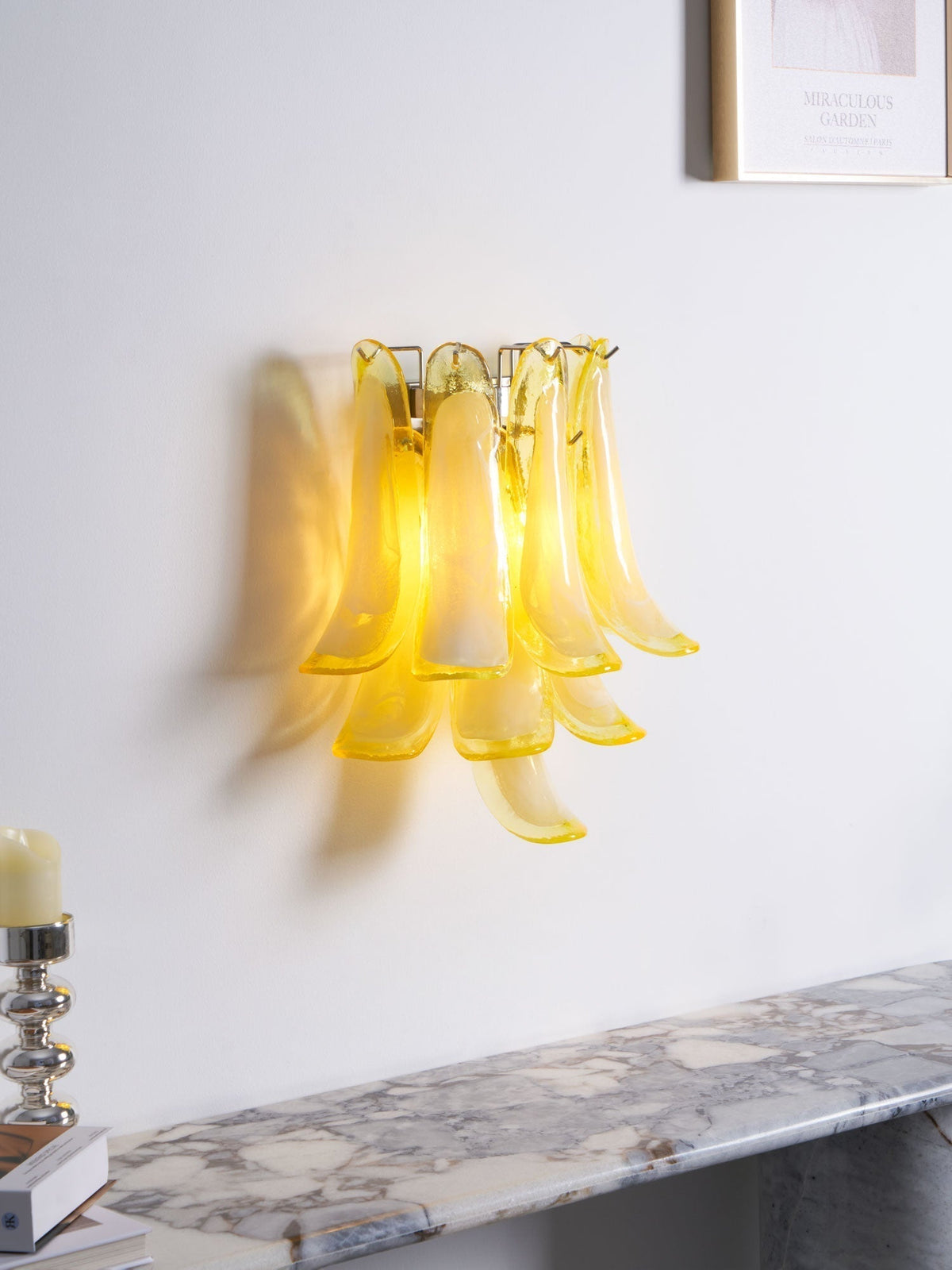 Eiraira Wall Light Petal Shaped Glass Vintage Artistic