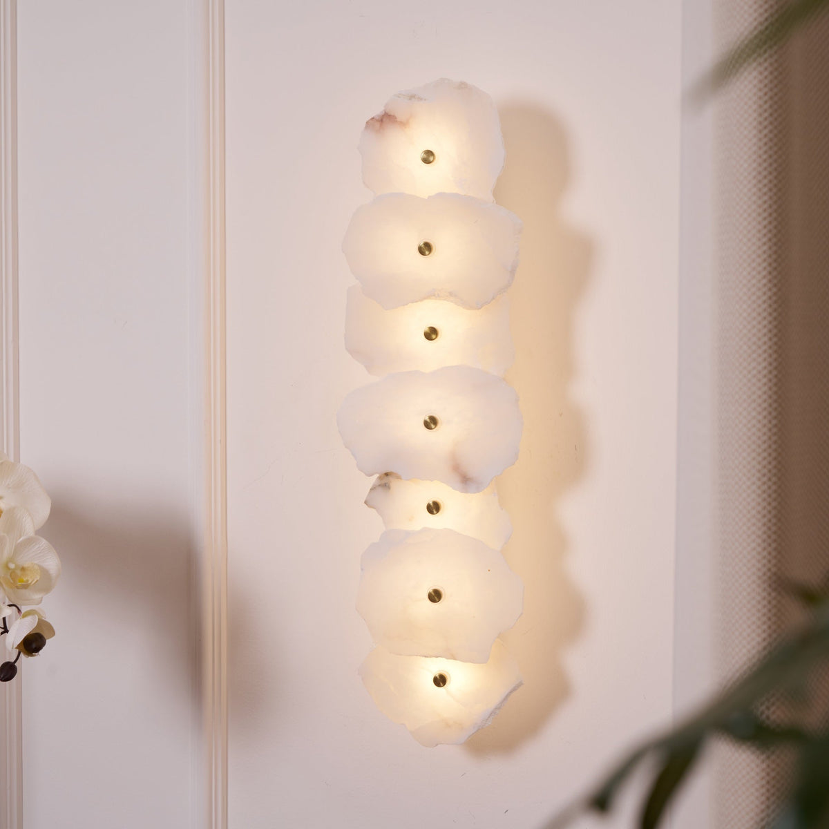 Victor Alabaster Flower Wall Lamp