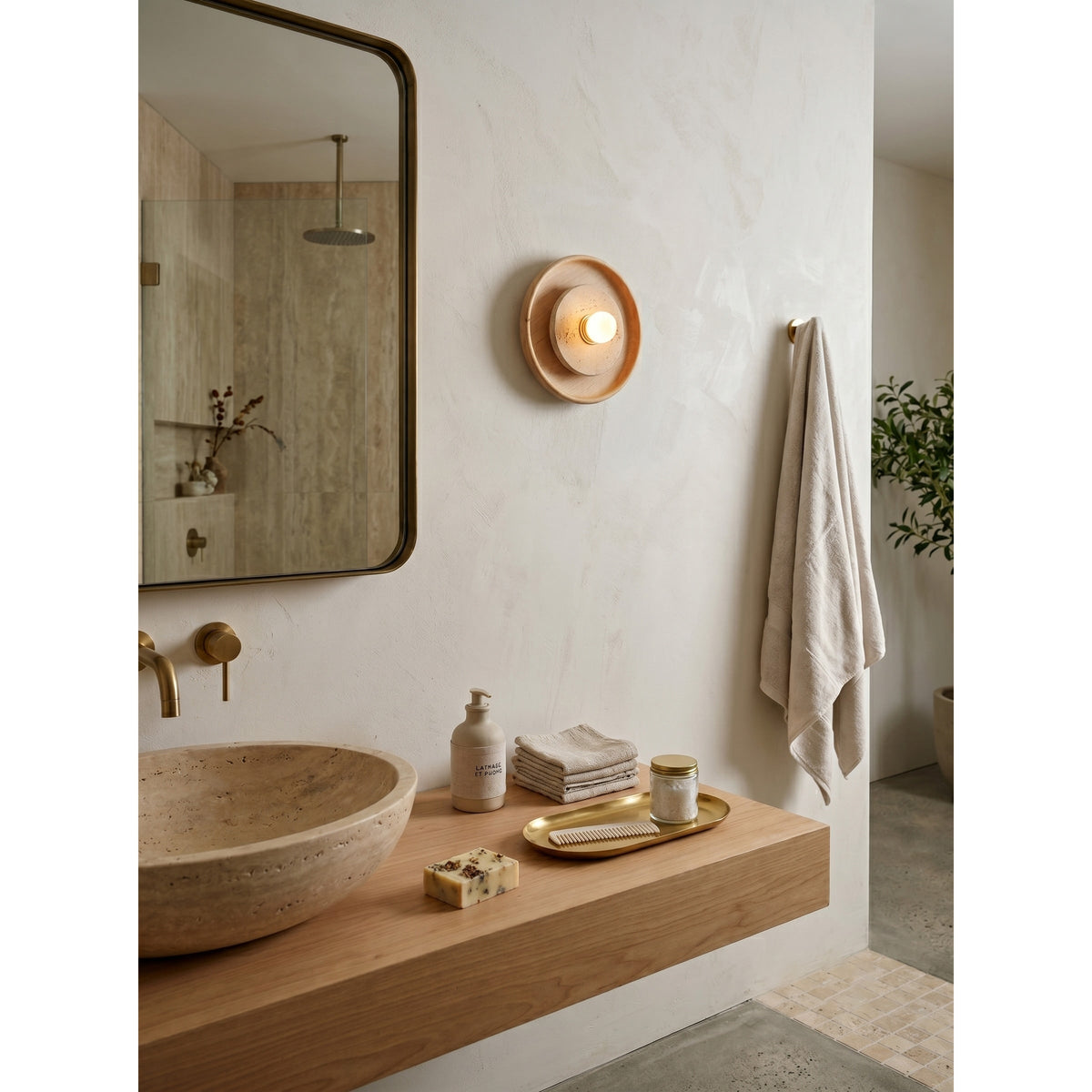 Lumenhart Travertine Wall Sconce
