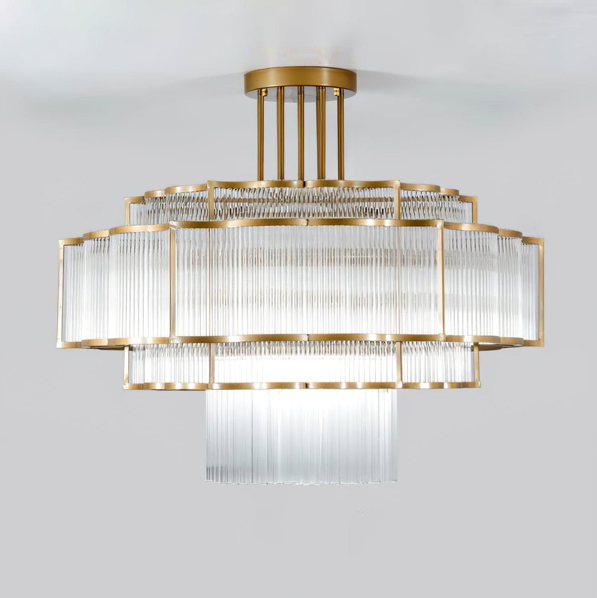 Eirelaine Chandelier Gold Black Glass