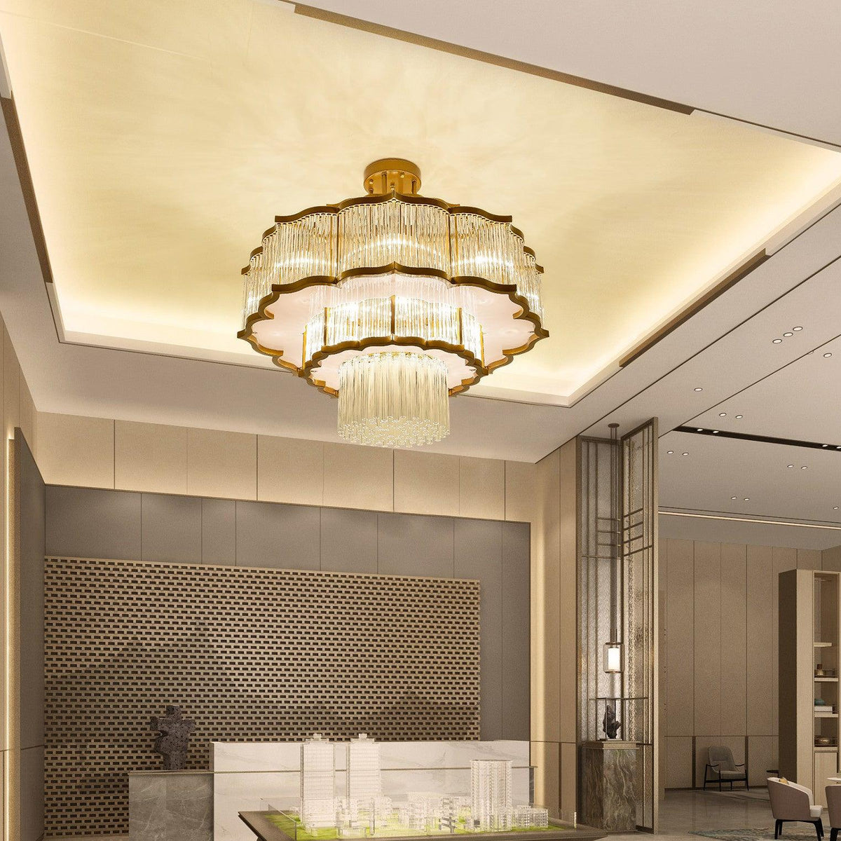 Eirelaine Chandelier Gold Black Glass