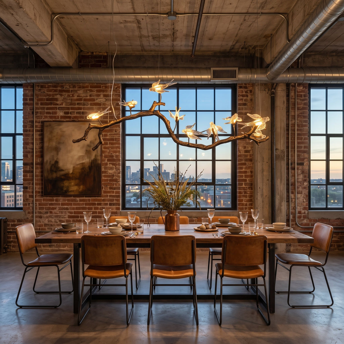 Dovemere Branch Bird Linear Chandelier