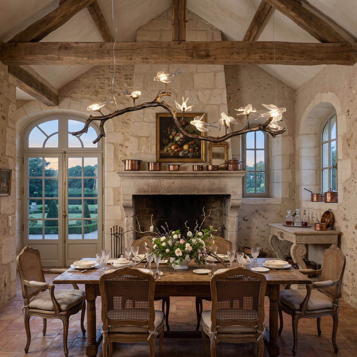 Dovemere Branch Bird Linear Chandelier