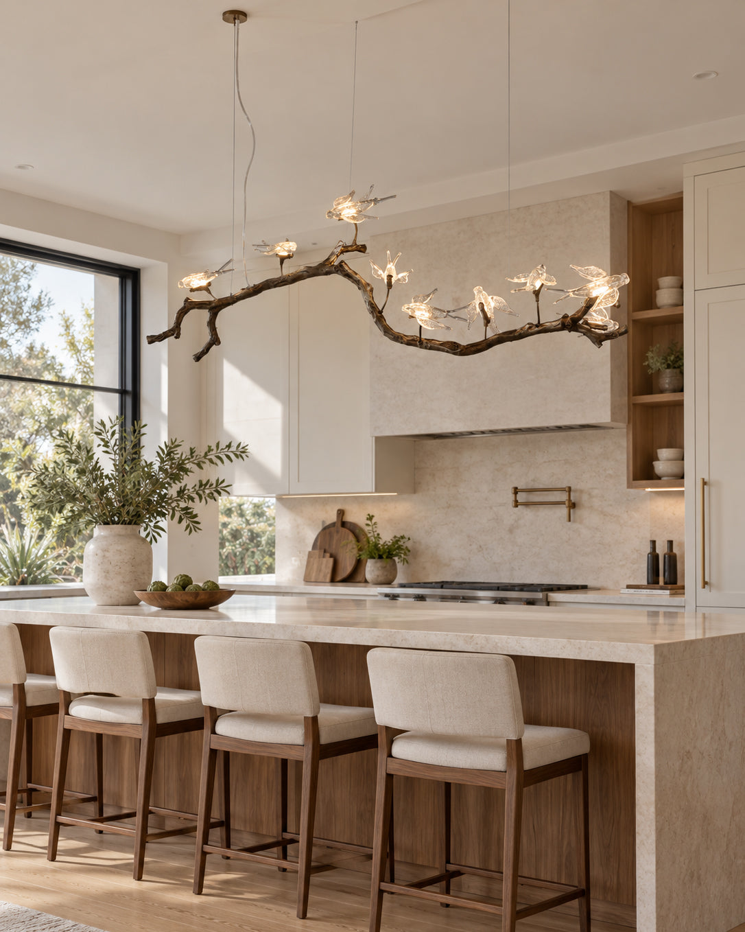 Dovemere Branch Bird Linear Chandelier